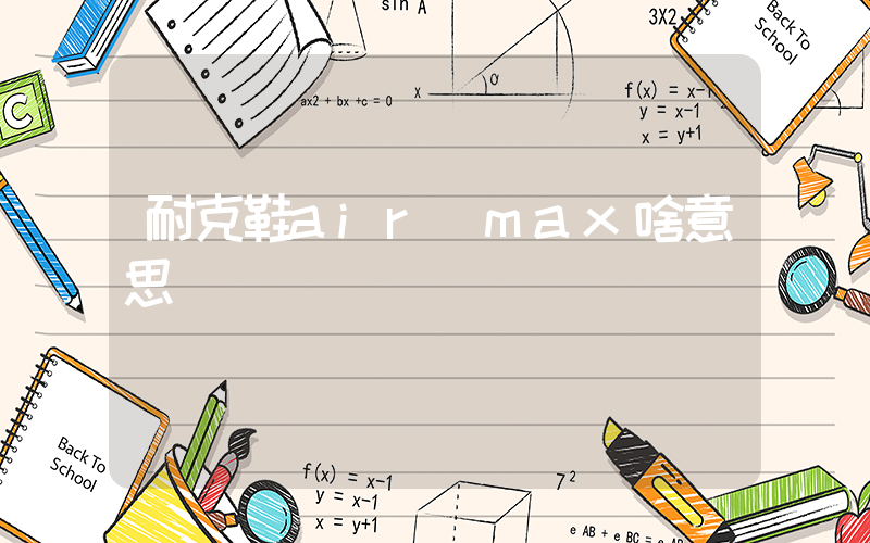 耐克鞋air max啥意思插图